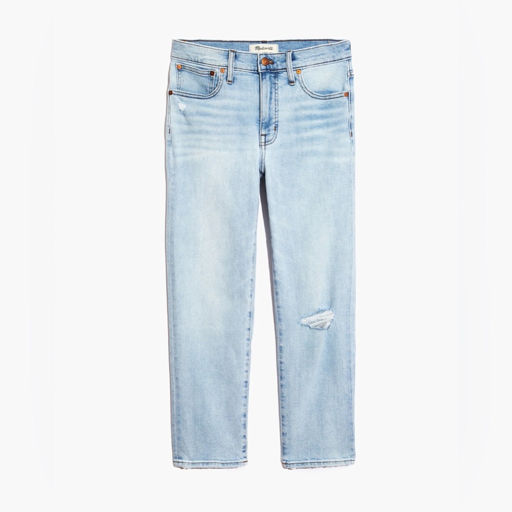 Madewell Jeans Petite Mid-Rise Classic Straight Jeans Wellingford Wash 2 for $20